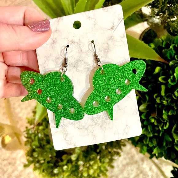 Acrylic Spaceship Earrings - Picture 9 of 9